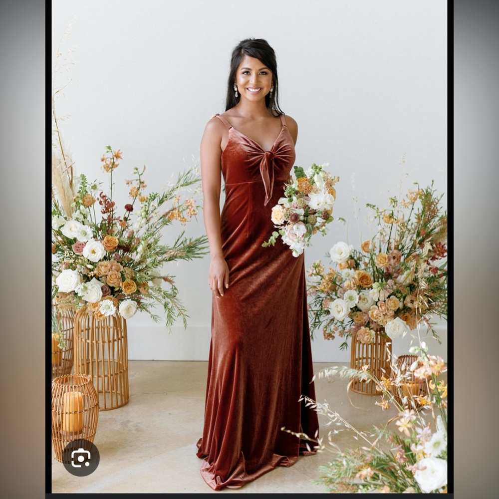 Revelry Drew Velvet Bridesmaid Dress in Dusty Rose